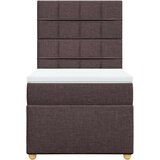  Krevet s oprugama i madracem tamnosmeđi 100 x 200 cm od tkanine | shoptok.hr