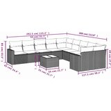  11-dijelni set vrtnih sofa od poliratana s jastucima smeđi | shoptok.hr