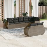 vidaXL 8-dijelni set vrtnih sofa od poliratana s jastucima sivi | shoptok.hr