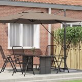 vidaXL Roma dežnik Taupe Velike Poliester & Jeklo | Shoptok.si