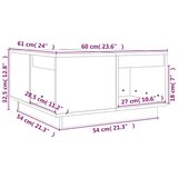  Stolić za kavu sivi 60 x 61 x 32,5 cm od masivne borovine | shoptok.hr