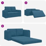vidaXL Raztegljiv Kavč 2-v-1 Modri 148x71x83 cm Velvet | Shoptok.si