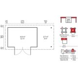 Male kuće Drvena vrtna kućica GLORIA A + SD150 290 × 200 cm sa šindrom | shoptok.hr