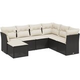 Maison Chic Seti vrtnega pohištva - Vrtna garnitura - Vrtni pohištvo set 7-delna z blazinami črn poli ratan, (21803152) | Shoptok.si