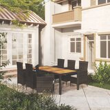 The Living Store Zunanja jedilna garnitura 7-delna z blazinami poli ratan črna - Zunanja Jedilna Garnitura, (21458991) | Shoptok.si