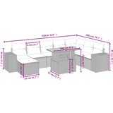 9-dijelni set vrtnih sofa s jastucima bež od poliratana Slike
