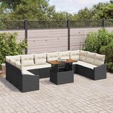  Vrtni set za objed s jastukom 11 pcs Crna i Krema | shoptok.hr
