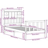 vidaXL Knjižna postelja brez vzmetnice bela 90x190 cm trdna borovina | Shoptok.si