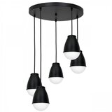  Luster na sajli CARYON 5xE14/60W/230V crne boje, okruglog oblika | Eponuda.com
