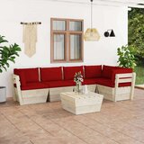 Garnitura iz palet 6-delna z blazinami smrekovina | Shoptok.si