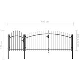  Vrata čelična 1,75 x 4 m crna | shoptok.hr