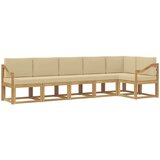 vidaXL Zunanja garnitura za sedenje 6 pcs Bela in bež Poliester, (5000282495) | Shoptok.si