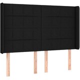  Vzglavje z ušesi črno 147x16x118/128 cm blago, (20953517) | Shoptok.si