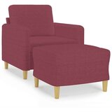 Fotelj s stolčkom za noge vinsko rdeč 60 cm blago | Shoptok.si