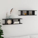 Maison Chic 2 kosi Stenske Police - Viseče police visok sijaj siva 75x18x20 cm inž. les, (21793305) | Shoptok.si