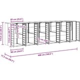 vidaXL Skladištenje kanti za 3 kante Antracit 340 x 77.5 x 115.5 cm | shoptok.hr