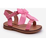 Boto Pink Joratia Children's Patent Sandals with Bow on Velcro | ePonuda.com