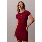 Calvin Klein Jeans Kratke obleke SS COLOR BLOCK COTTON RI Bordo Cene