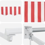 vidaXL ročna retraktibilna tenda rdeča in bela črta 300x250 cm | Shoptok.si
