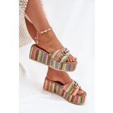 Boto Wedge Sandals For Women With Braiding And Decoration Multicolor Isolene | Shoptok.si