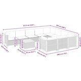 vidaXL 11-dijelni set vrtnih sofa od poliratana s jastucima bež | shoptok.hr