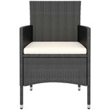  3-dijelni vrtni blagovaonski set od poliratana crni | shoptok.hr