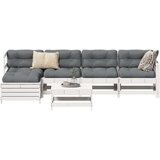  6-dijelni set vrtnih sofa bijeli od masivne borovine Cijene