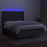  box spring s madracem LED tamnosivi 140x200 cm tkanina | shoptok.hr