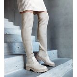 Gemre Beige long boots with elastic upper Daryla Cijene