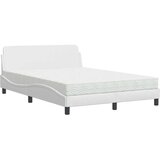 vidaXL Postelja z vzmetnico bela 140x200 cm umetno usnje | Shoptok.si
