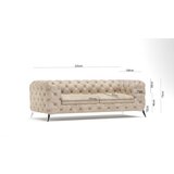 Ropez Bež baršunasti sofa 225 cm Chelsea – | shoptok.hr