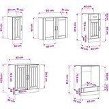  8-dijelni set kuhinjskih ormarića Kalmar konstruiranog drva | shoptok.hr