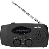 Nedis RDFMCR2000BK-Radio AM/FM sa ručnom kurblom, solarnim panelom i LED svetiljkom 2000 mAh | Eponuda.com