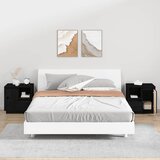vidaXL Nočna omarica 2 kosa črna 50x34x50 cm trdna borovina Cene
