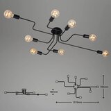 BRILONER 2888-085 - Površinski montiran plafonski luster FARETTO 8xE27/60W/230V crni | Eponuda.com