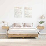 Maison Chic Posteljni okvir - Dvoposteljna postelja - Zakonska postelja brez vzmetnice artisian hrast 140x200 cm-J11115, (21769565) | Shoptok.si