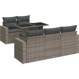  6-dijelni set vrtnih sofa od poliratana s jastucima sivi | shoptok.hr