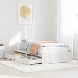 vidaXL Posteljni okvir brez vzmetnice bel 75x190 cm trdna borovina Cene