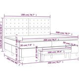  Box spring postelja z vzmetnico temno siva 200x200 cm blago, (20898833) | Shoptok.si
