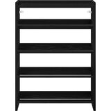 vidaXL Regal za čevlje črn 80x25x61,5 cm inženirski les | Shoptok.si