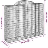 Gabionska košara s lukom 200x50x160/180 cm pocinčano željezo | shoptok.hr