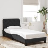 Maison Chic Posteljni okvir - Enojna postelja - Postelja za odrasle z vzglavjem črn 90x190 cm žamet-J9447, (21768243) | Shoptok.si