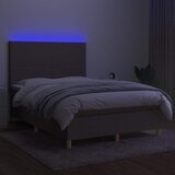 box spring s madracem LED smeđesivi 140x200 cm tkanina | shoptok.hr