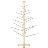 vidaXL Leseno božično drevo z stojalom Naravna 150 cm Trdna borovina | Shoptok.si