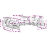  Set vanjskih sofa 9 pcs Bijela i bež 404 x 245,5 x 73 cm | shoptok.hr