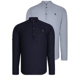 Dewberry DOUBLE SET G783 JUDGE COLLAR SHIRT-NAVY BLUE - GREY Cijene