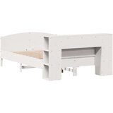  Knjižna postelja brez vzmetnice bela 120x200 cm trdna borovina | Shoptok.si