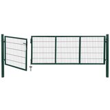  Vrata za ogradu sa stupovima 350 x 100 cm čelična zelena | shoptok.hr