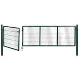  Vrata za ogradu sa stupovima 350 x 100 cm čelična zelena