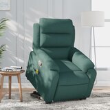 Maison Chic masažni naslanjač - Relax naslanjač s funkcijo vstajanja temno zeleno blago, (22061301) | Shoptok.si